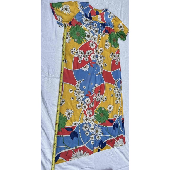 Vintage Mumu Robe Nightgown House Coat Disco 70s Grannycore Floral Womens - Picture 4 of 13